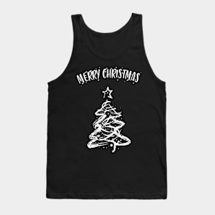 Merry Christmas Tree Sketch Tank Top